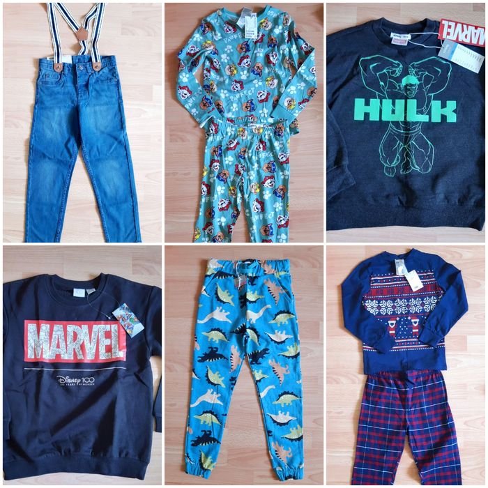 Нови есенно-зимни дрешки за момче, размер 7-8 години - дънки, пижами,