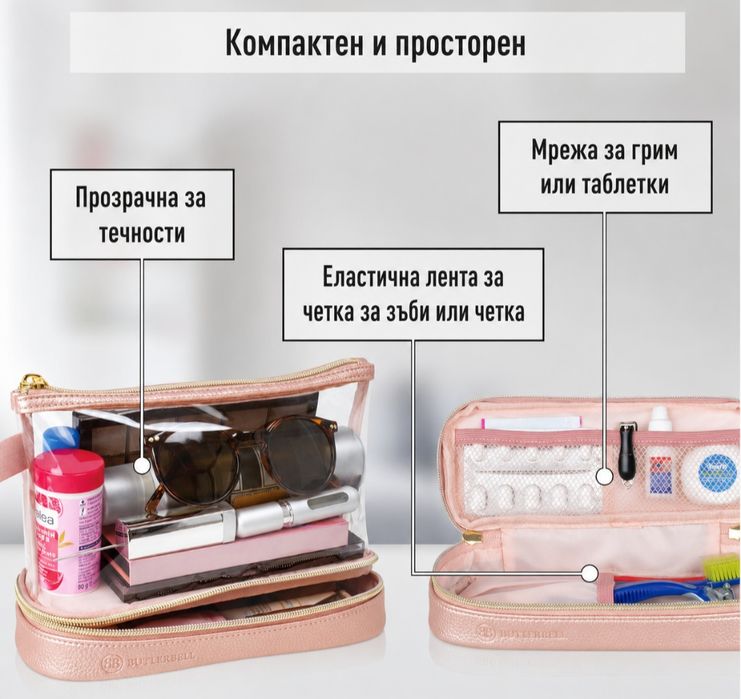 Ликвидация – пакет от 100бр.  прозрачни тоалетни / КОЗМЕТИЧНИ ЧАНТИЧКИ BUTLERBELL