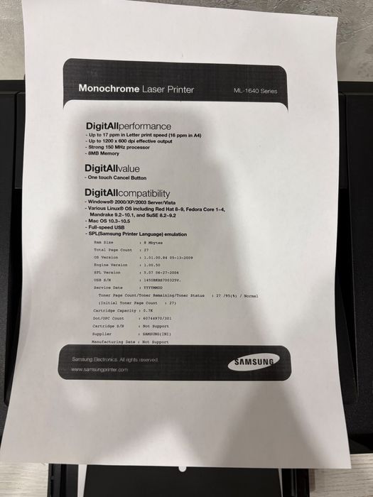 Лазерный принтер Samsung ML-1640