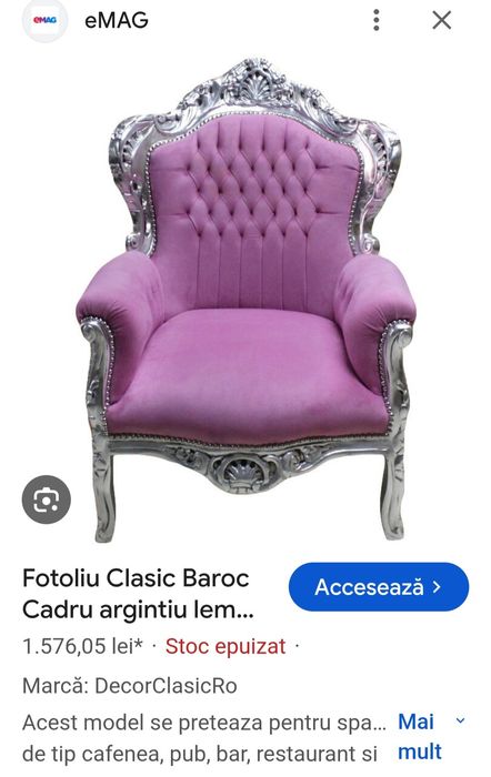 Vand fotoliu baroc