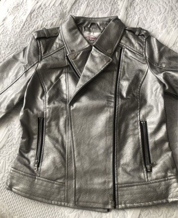 Lee Cooper - Дамско Яке кожено сребристо