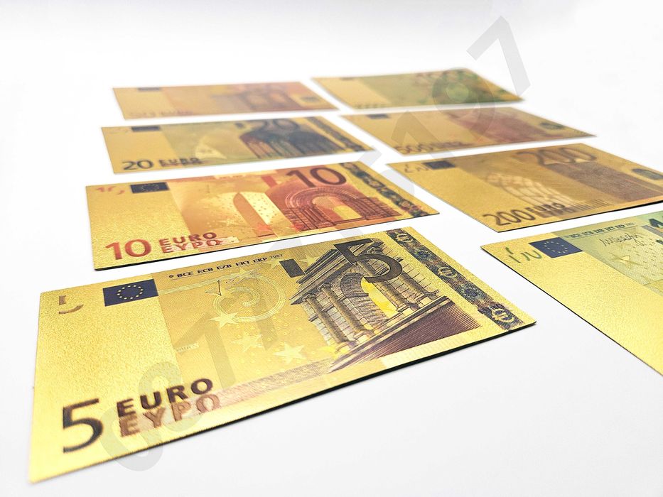 Лот 8бр златни банкноти/златна банкнота + сертификат - ЕВРО EURO