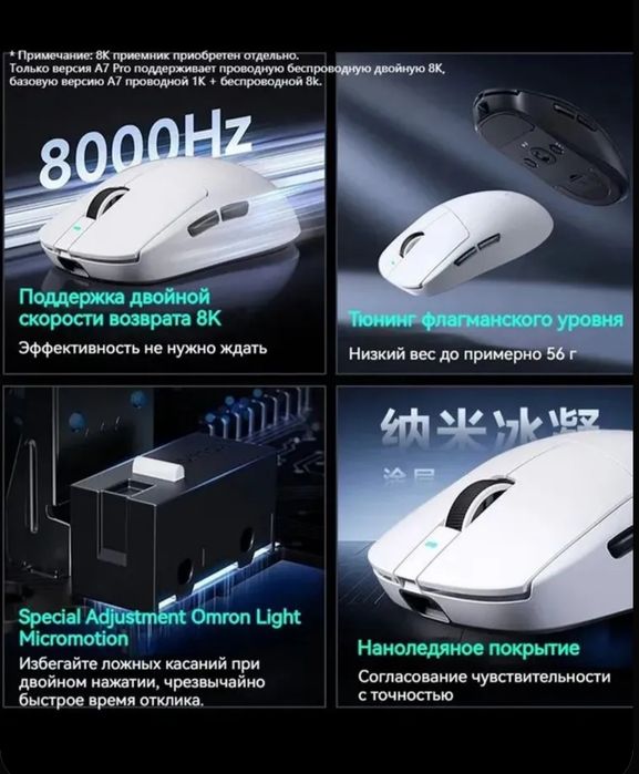 Продам новую беспроводную игровую мышь MCHOSE A7 V2 Ultra.