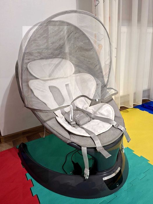 Leagan electric bebelusi,cu spatar reglabil AppeKids EvoquePowder Grey