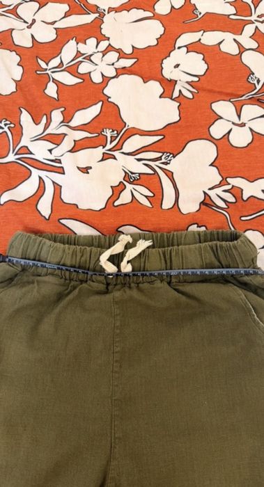 Pantaloni kaki din amestec de in