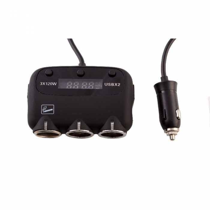 Разклонител с 3 гнезда за запалка и 2 USB порта - 1982