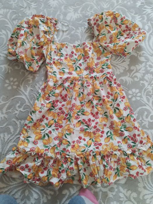 Женское лимонное платье