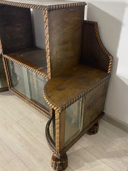 Dulap Vintage cu Vitrină, Comodă TV; Bibliotecă