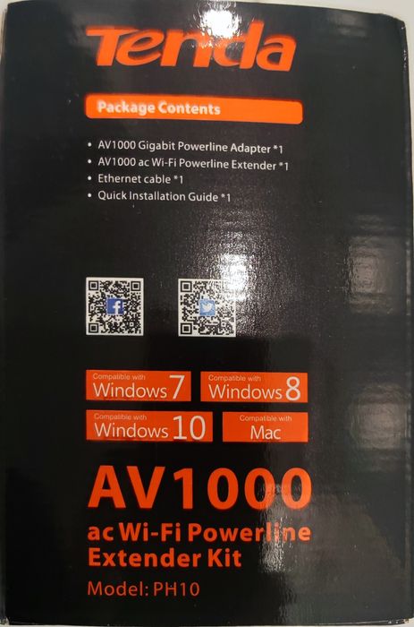 Powerline адаптер Tenda PH10 AV1000