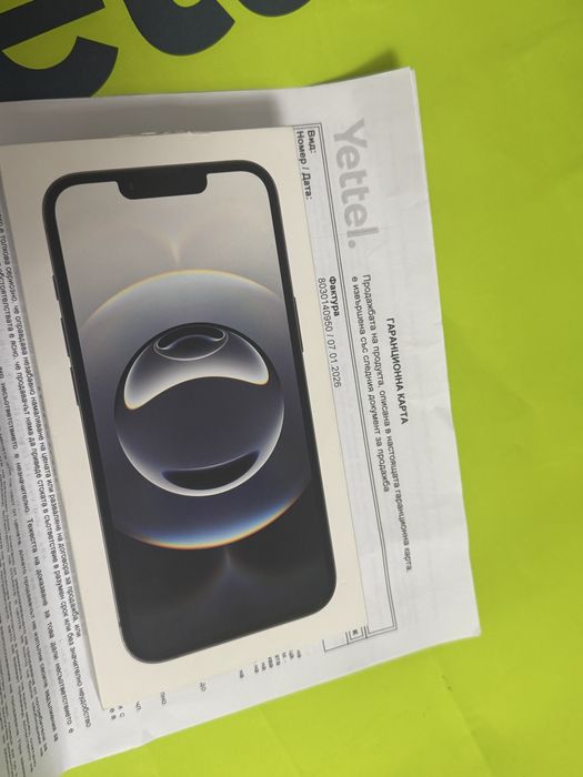 ЗАПЕЧАТАН 128GB iPhone 16e Yettel Гаранция 2029г. 16 e Black