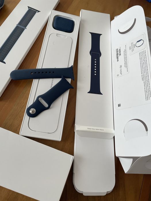 Apple watch seria 6, 44 mm blue alu Dp navy sport band GPS