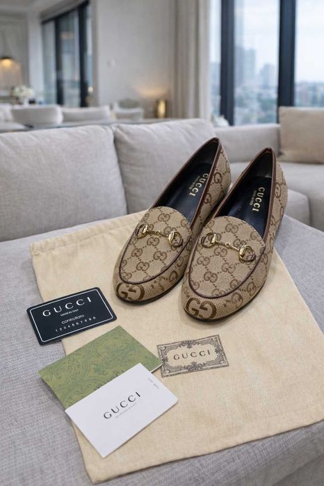 гучи gucci обувки равни мокасини еспадрили пантофки бежови кафяви топ