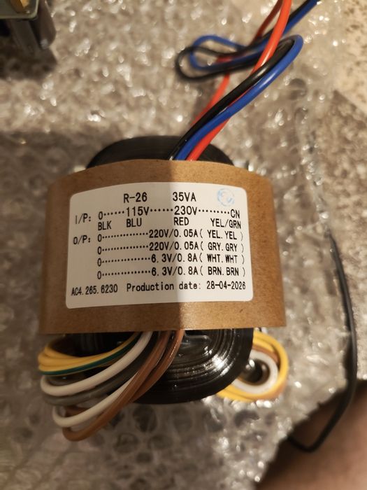Transformator R-Core R-26 35VA , 2x 220V si 2x 6,3V