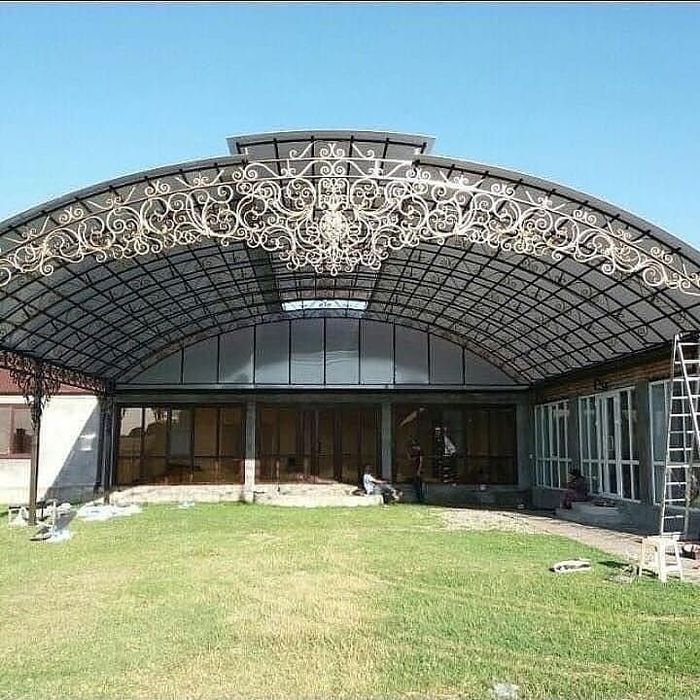 Навес кованый и хайтек  лексан