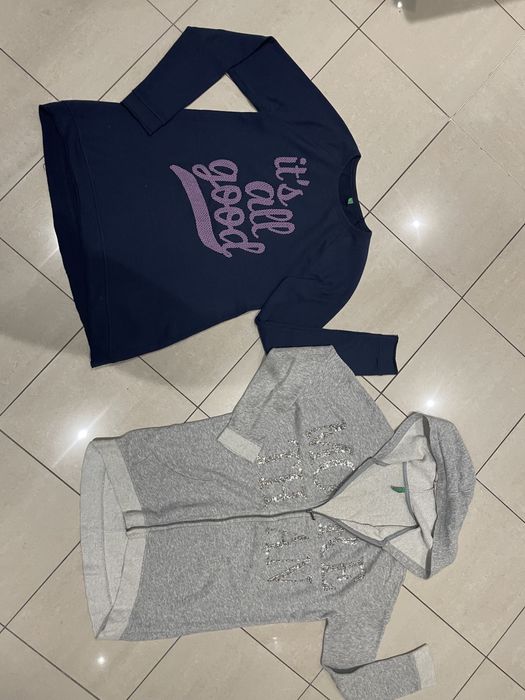 Бяла рокля Бенетон/Sisley;суитчер,клин152/158;;шапка Мини Маус