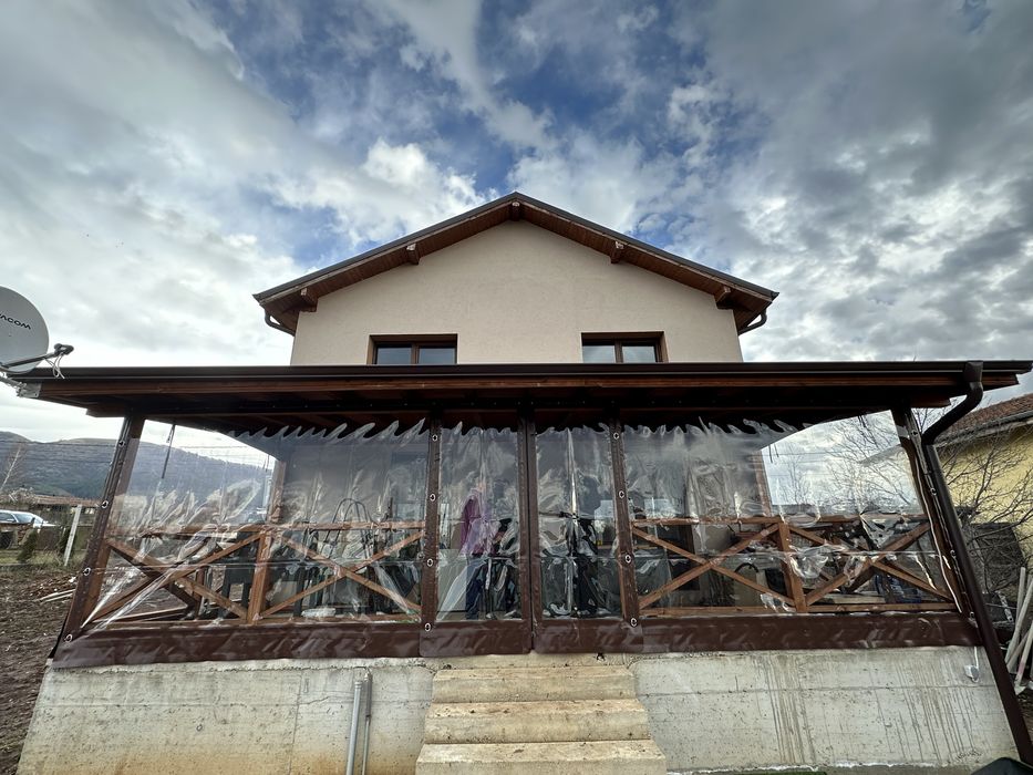 Ветроупорни завеси тенти PVC винил кристал ветробрани найлони барбекю