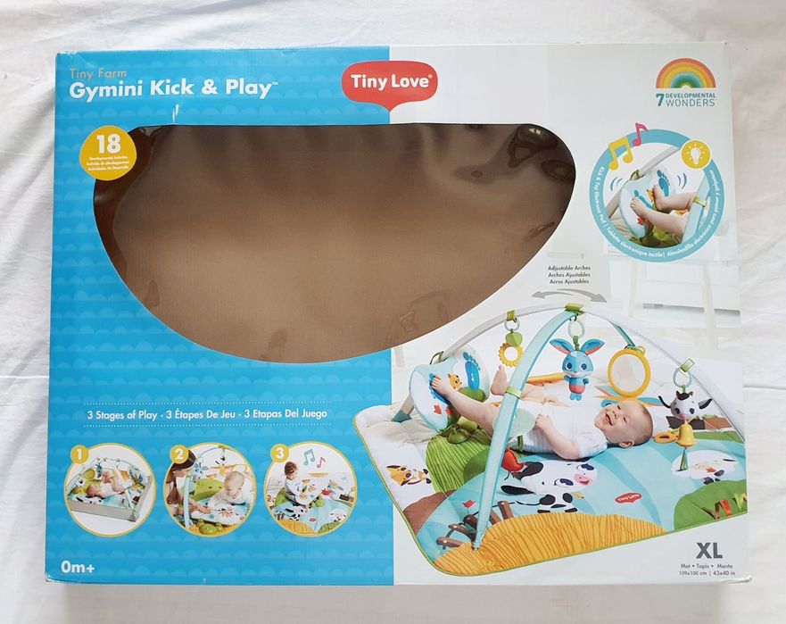 Активна гимнастика Tiny Love, Gymini Kick & Play Farm, размер XL, с 18 интерактивни функции