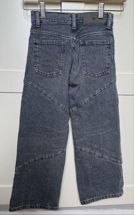 Детски сиви дънки за момиче с кабзи Zara