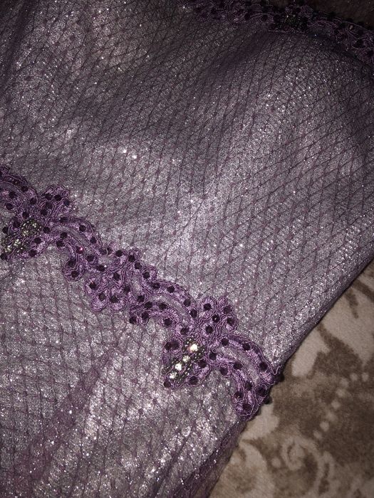Официална лилава блестяща рокля