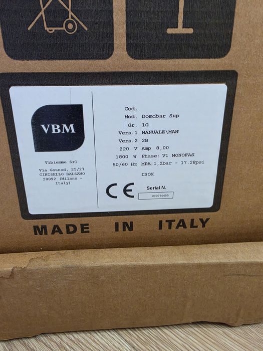 VBM Domobar Super 2B PID + ECM Flow Control | Двоен бойлер | Ротационна помпа с електромотор | Топ състояние