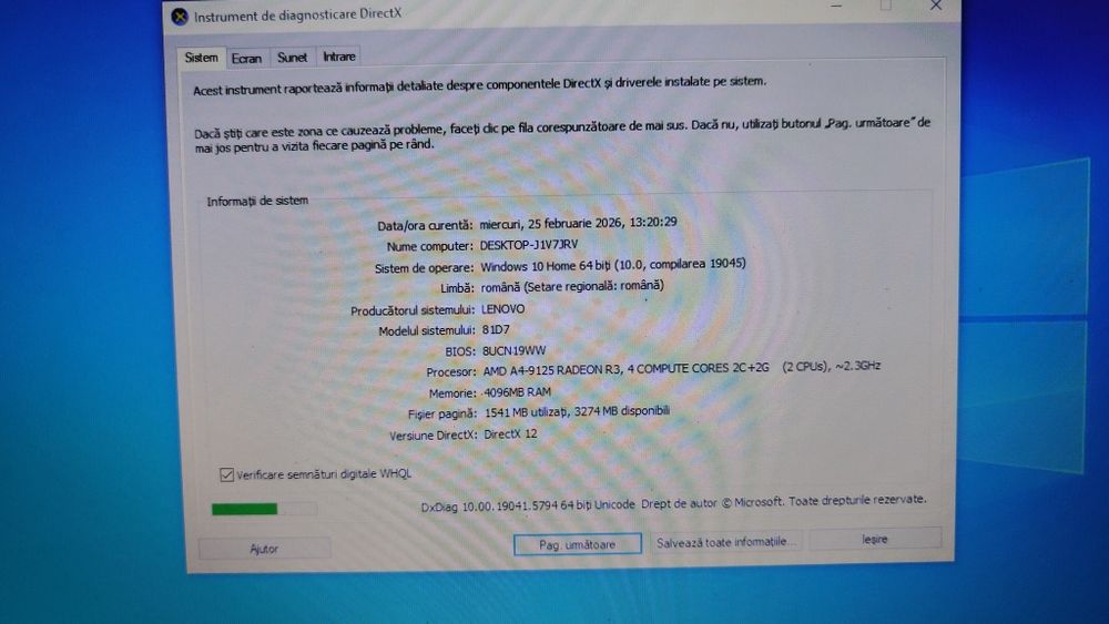 Laptop Lenovo 17,3 inch /4 GB / ssd 128 / AMD /