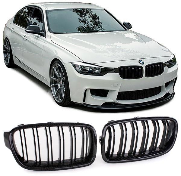 Grile duble BMW seria 3 F30 F31 intre 2011 si 2015 model Carbon Maro