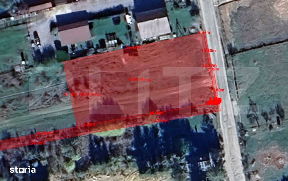 Teren intravilan 1500mp, front 26m, in autorizare locuinte colective