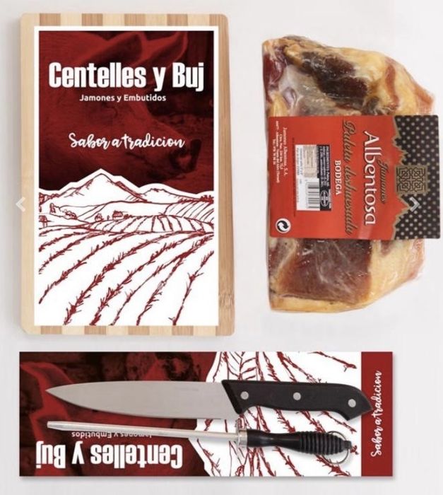 Хамон комплект с нож , дъска и масат