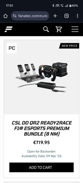 Fanatec csl dd F1 bundle 8nm kit