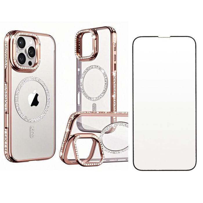 Husa Magsafe Luxury + Folie Sticla Iphone 16 16 PRO 16 PLUS 16 PRO MAX