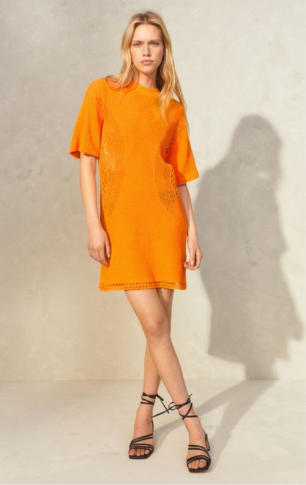 Плетена оранжева рокля H&M