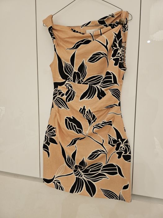 ZARA Linen Dress рокля лен M