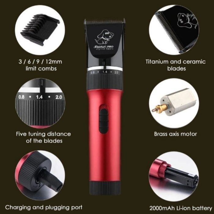 Машинка за подстригване на кучета BaoRun p-6 с керамично-титаниев нож
