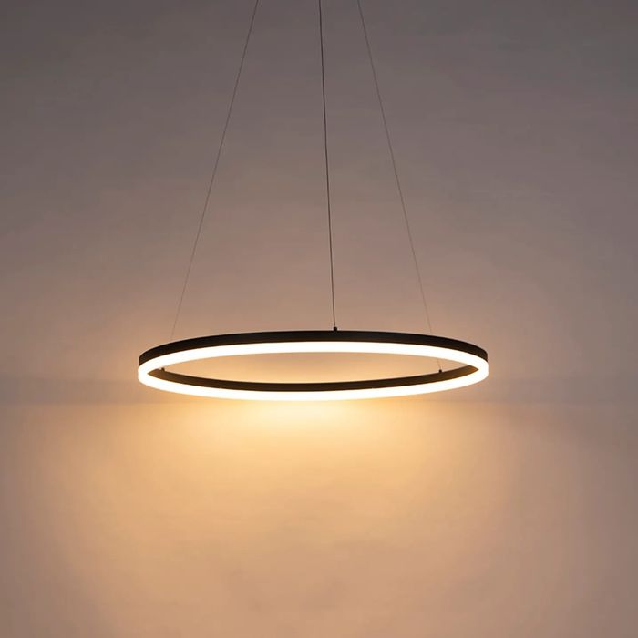 Дизайнерска висяща лампа, черна, 80 см, вкл. LED, 3-степенна димируема