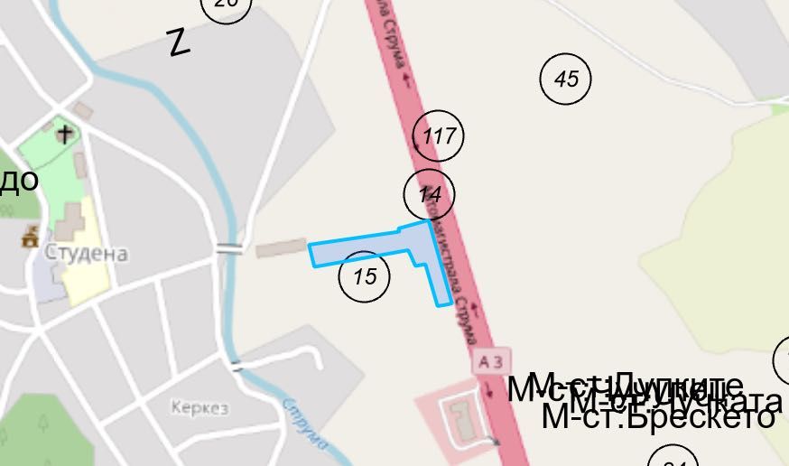 Парцел под наем | Лице към АМ „СТРУМА“ |  ТОК + ВОДА