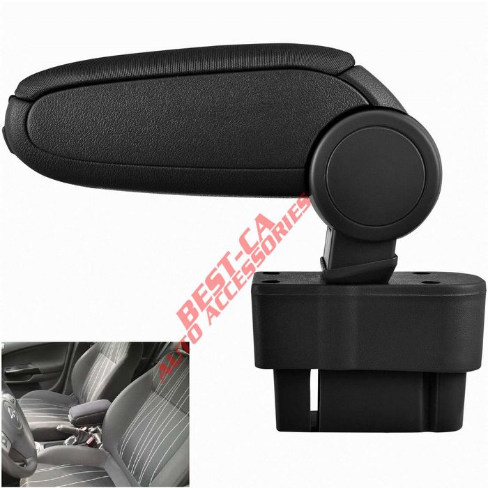 Текстилен черен подлакътник за Опел Корса Д / Opel Corsa D (2006-2014)