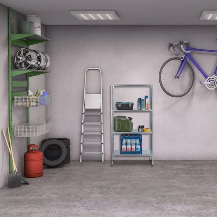 Mетална етажерка с 4 рафта