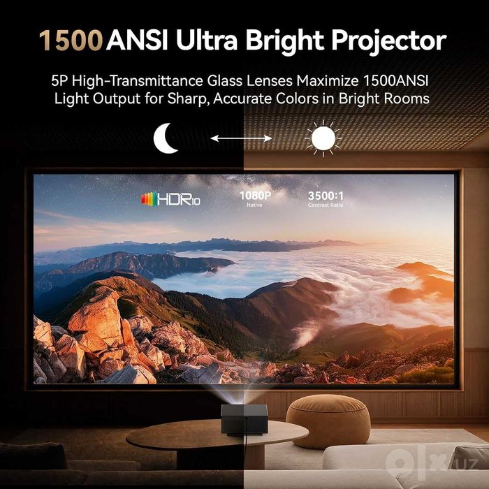 Проектор Wanbo X7 Pro Max 2027 ANSI 1500  Google TV 14  MEMC 300"