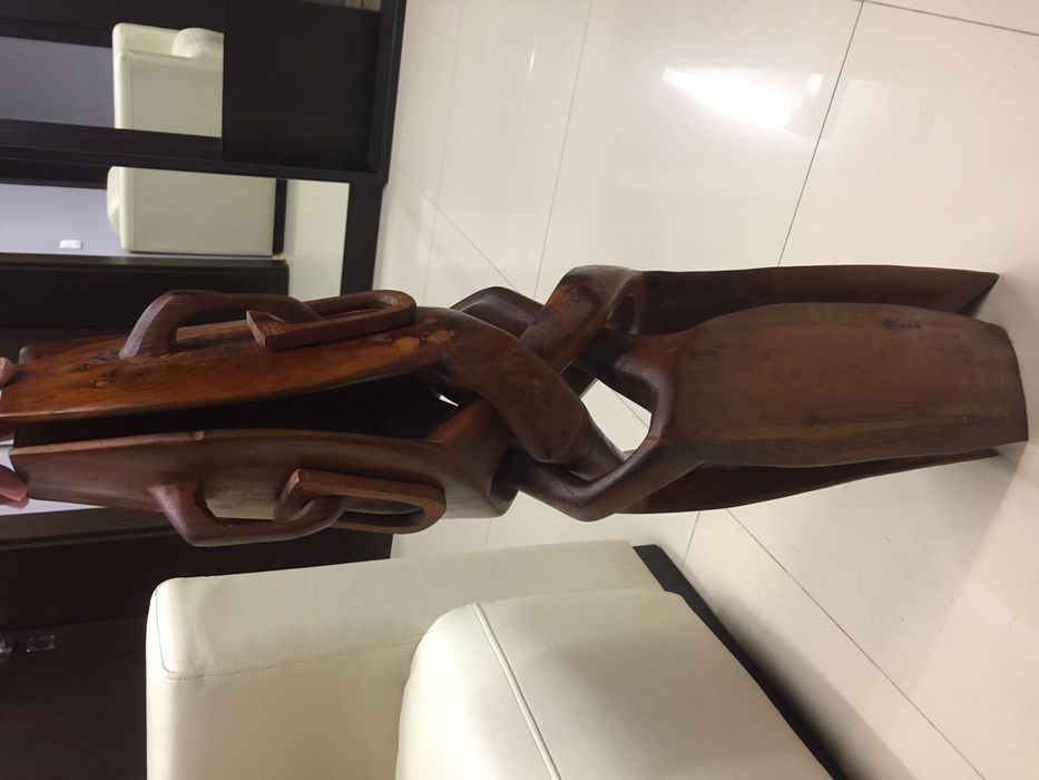 Колекционерска винтидж африканска масичка от тиково дърво