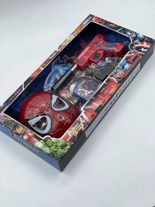 Комплект пистолет на Спайдърмен + маска Spiderman Avengers Отмъстителите