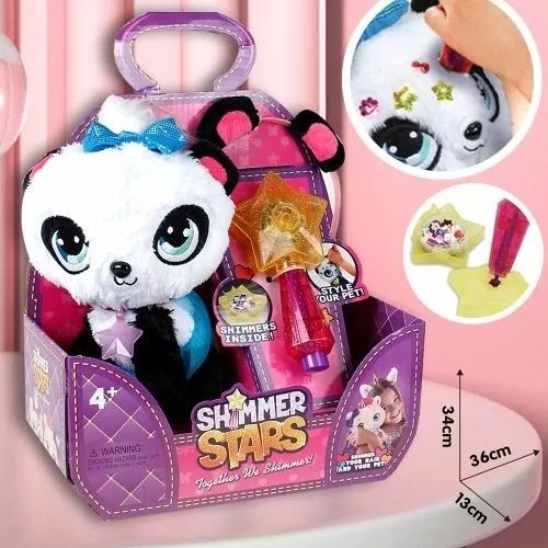 Плюшена играчка Shimmer Stars - Панда Пикси, с аксесоари