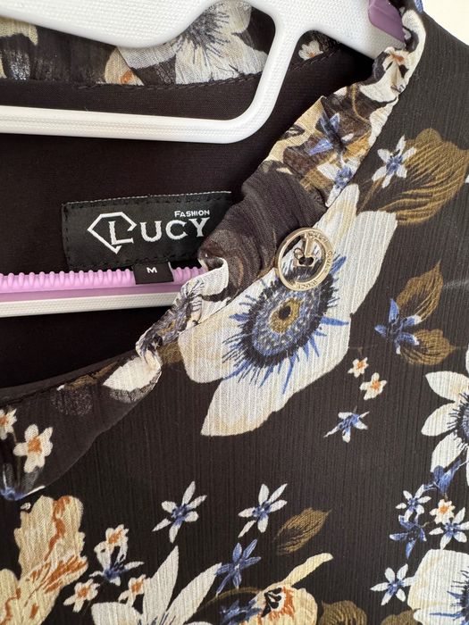 Черна рокля на цветя Lucy Fashion рамер М