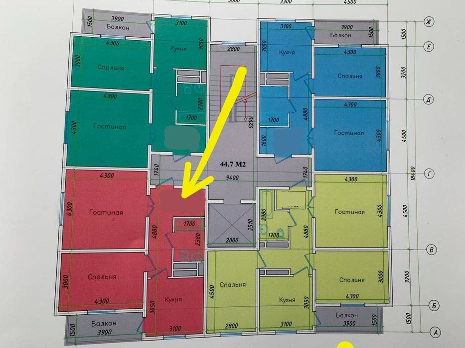 Продаётся 2ком ЖК Баку Резиденс 60м2 ор-р: Ул.Фергана Йули