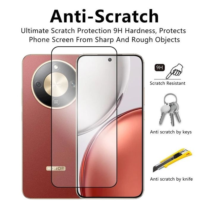 Honor Magic 8 Lite / 5D ЦЯЛО ЛЕПИЛО Стъклен протектор за цял екран