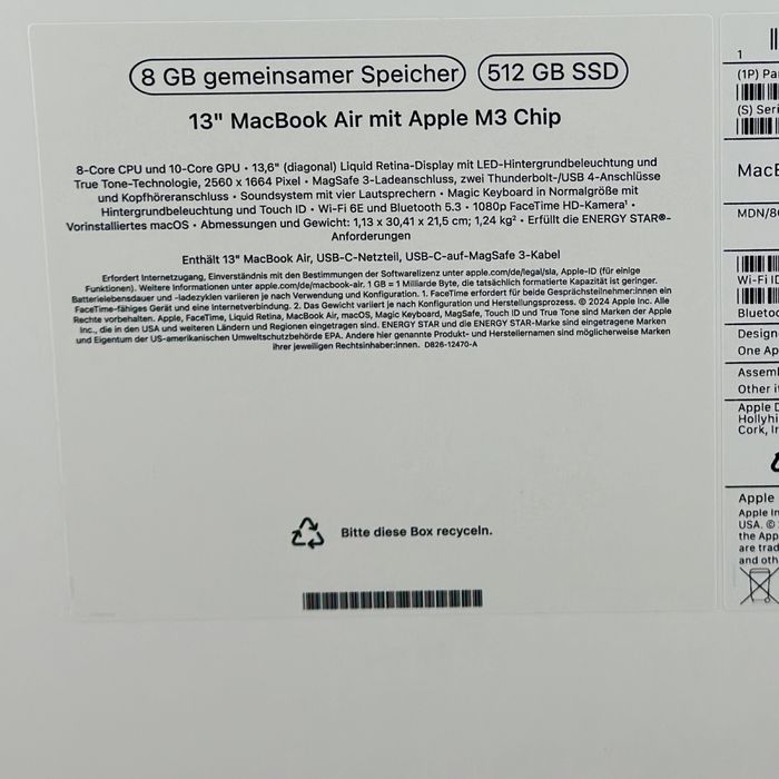 MacBook Air 13 M3 512GB / 8GB RAM Midnight GARANTIE 24 LUNI | TrueGSM