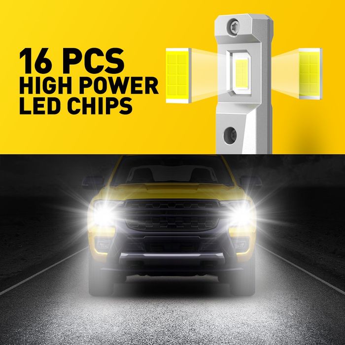 Set Becuri Led H8 H9 H11 HB3 HB4 9005 9005 6500k 100W 20mii Lumeni