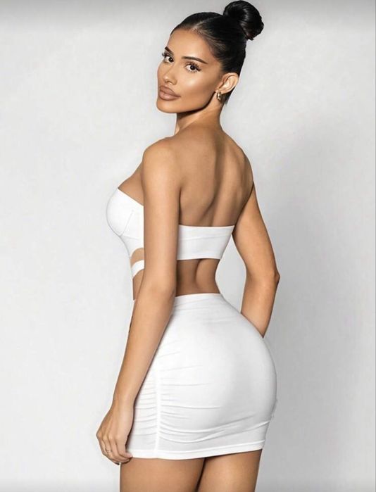 Нова къса рокля в черно/бяло