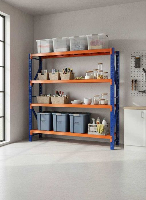 Sklad stelaj,ombor stellaji mustahkam harbir polka 200kg Yuk ko'taradi