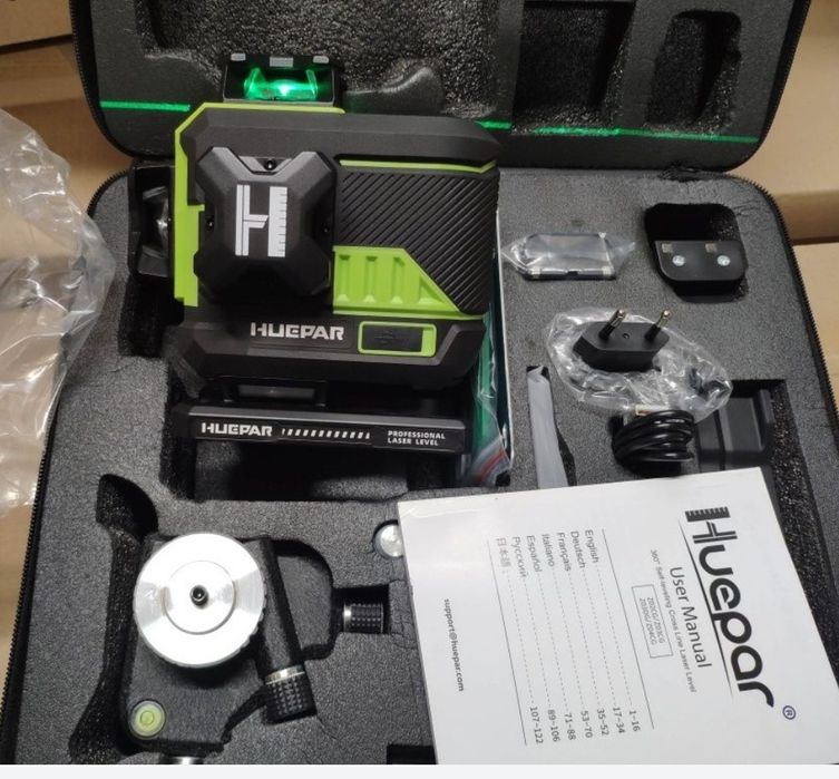 Лазерни нивелири Huepar , 4D, 16 линии с LCD  Оригинални!