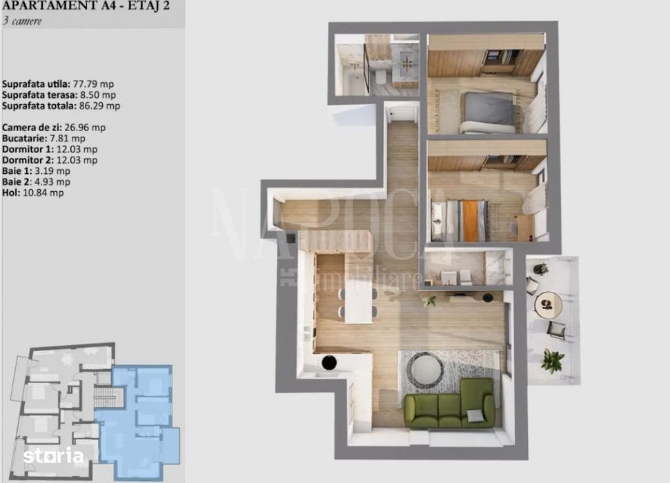 Apartament 3 camere de vanzare in Centru, Cluj Napoca — fotografia 3